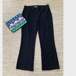 Chico's Black Knit Pull On Bootcut Trouser Pant 2   (12 Large)